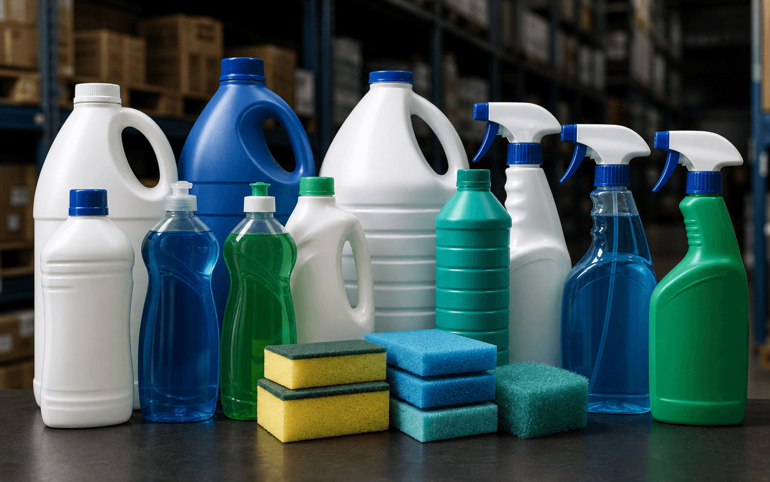Detergentes, água sanitária e limpadores